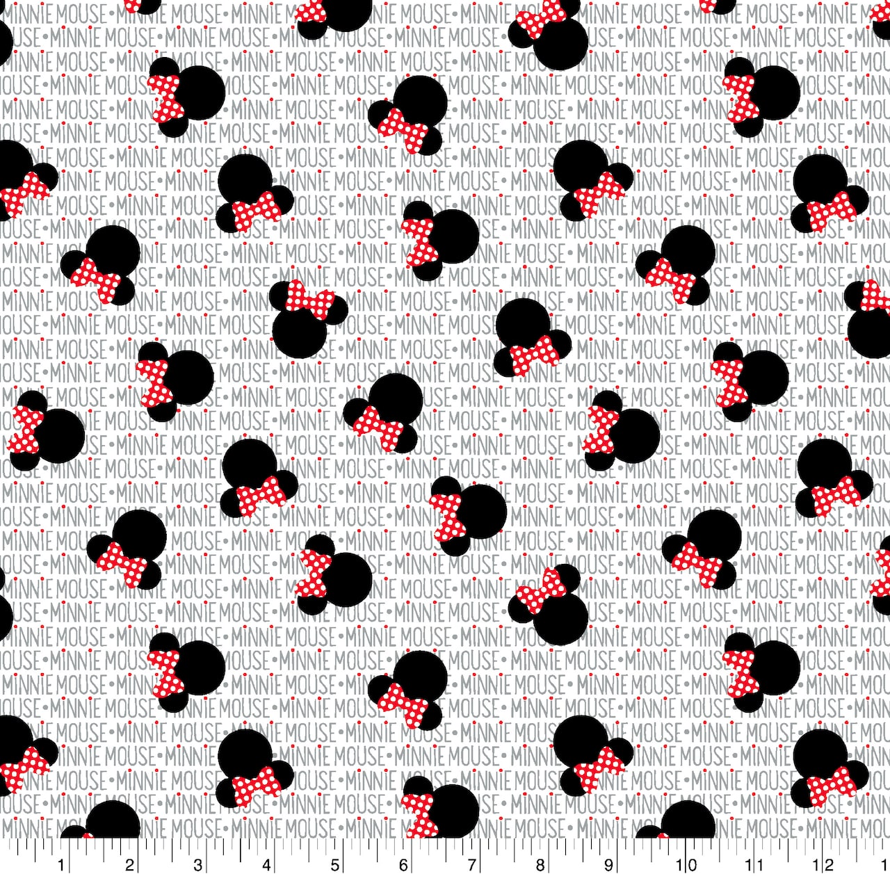 Springs Creative Disney&#xAE; Minnie Mouse Heads on White Cotton Fabric